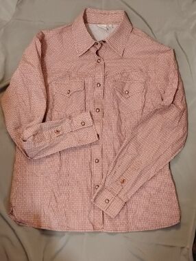 Rockies Men's Button-Down Shirt in Light Pink Pattern